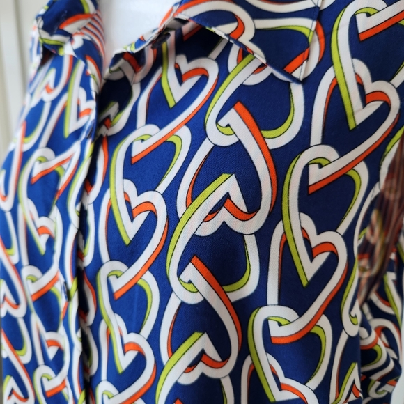 CAbi Amour Shirt Dress Duster Tunic Heart Graphic Sleeveless Button Down Large - Picture 4 of 14